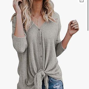 Light weight button up sweater shirt